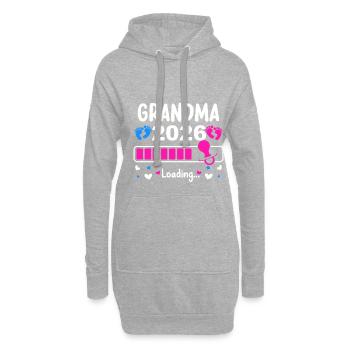 Expectant Grandma 2026 Barre de chargement Humoristique - Sweat-shirt à capuche long Femme - gris chiné - Devant