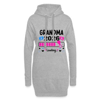 Großmutter 2026 Wird Erwartet - Hoodie-Kleid - Grau meliert - Vorne