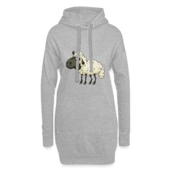Schaf - Hoodie-Kleid - Grau meliert - Vorne