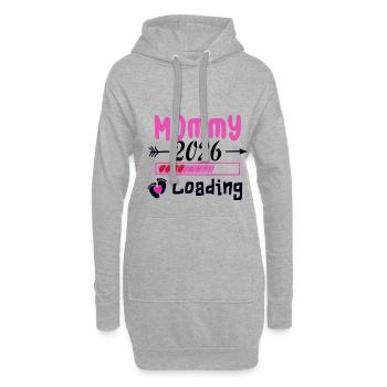 Mommy 2026 Loading Werdende Mutter - Hoodie-Kleid - Grau meliert - Vorne