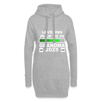 Oma 2025 loading, Ich werde 2025 Oma - Hoodie-Kleid - Grau meliert - Vorne