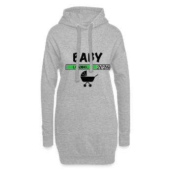 Baby Loading 2026 Annonce amusante - Sweat-shirt à capuche long Femme - gris chiné - Devant