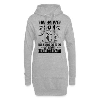 Mommy and son always heart to heart - Hoodie-Kleid - Grau meliert - Vorne