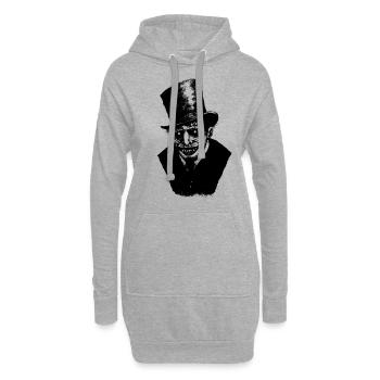 mort - Sweat-shirt à capuche long Femme - gris chiné - Devant