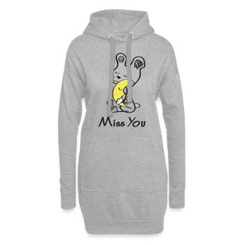 Ich umarme dich ganz fest - Hoodie-Kleid - Grau meliert - Vorne