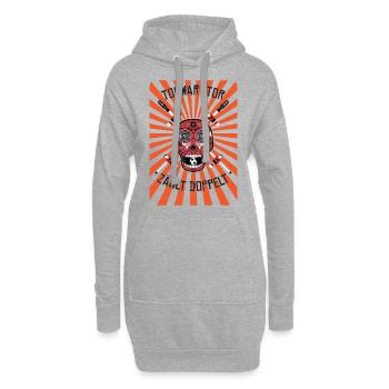 Le gardien de but compte deux fois! Kicker Baby foot Ges - Sweat-shirt à capuche long Femme - gris chiné - Devant
