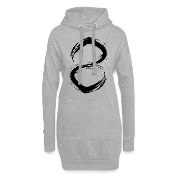 8 Acht Zahl Nummer Vektor - Sweat-shirt à capuche long Femme - gris chiné - Devant