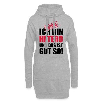 03 ich bin hetero und das ist gut so - Hoodie-Kleid - Grau meliert - Vorne