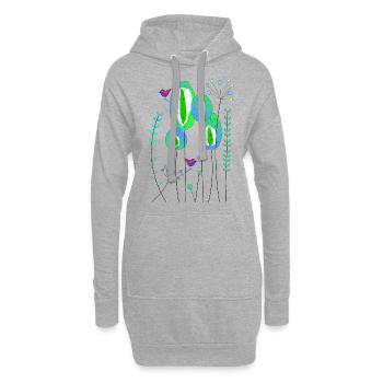Résumé de la forêt - Sweat-shirt à capuche long Femme - gris chiné - Devant