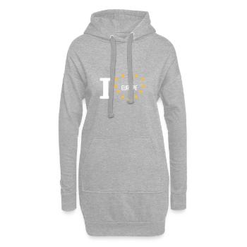 J'AIME L'EUROPE | J'AIME L'UE - Sweat-shirt à capuche long Femme - gris chiné - Devant