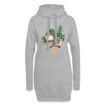 Tropische Blume Vogel Sommer Geschenk Meditation - Hoodie-Kleid - Grau meliert - Vorne