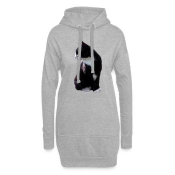 Chat, chaton, design, graphisme, réel, réaliste - Sweat-shirt à capuche long Femme - gris chiné - Devant