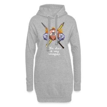 Les dés sont mon jeu de stylo et de papier d’arme - Sweat-shirt à capuche long Femme - gris chiné - Devant