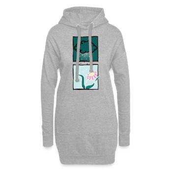Nature - pluie - nuage - Sweat-shirt à capuche long Femme - gris chiné - Devant