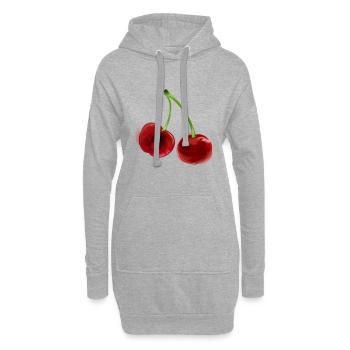 Cherries Pair of cherries - Hoodie Dress - heather grey - Front