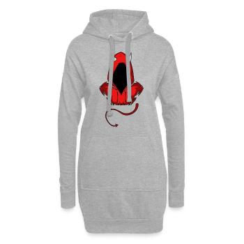 Diable - Sweat-shirt à capuche long Femme - gris chiné - Devant