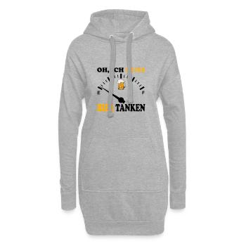 Bier tanken / Alkohol Lustige Sprüche Saufen - Hoodie-Kleid - Grau meliert - Vorne