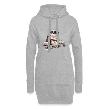 Dampflokomotive retro nichts bringt mich auf 180 - Hoodie-Kleid - Grau meliert - Vorne
