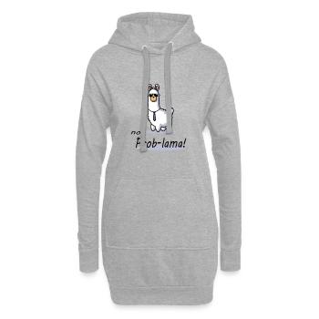 conception de dessin animé drôle de lama no prob lama - Sweat-shirt à capuche long Femme - gris chiné - Devant