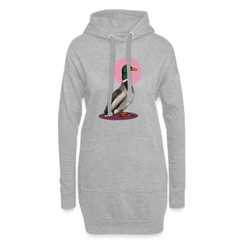 Canard dangereux - Sweat-shirt à capuche long Femme - gris chiné - Devant