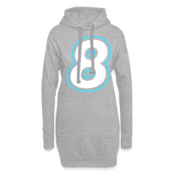 8 Zahl symbol - Hoodie-Kleid - Grau meliert - Vorne