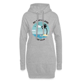 Insel, Strand und Meer - my tiny island of calm - Hoodie-Kleid - Grau meliert - Vorne