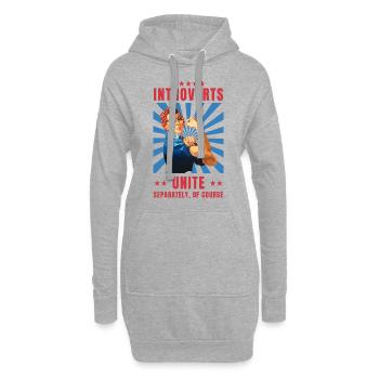 Agoraphobia introverts unite - Hoodie-Kleid - Grau meliert - Vorne