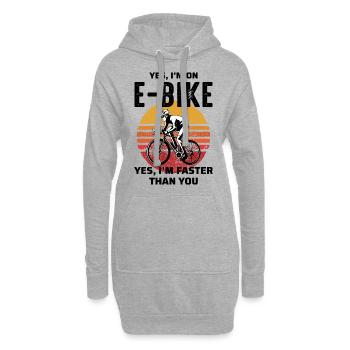 E-Bike Vélo électrique Vélo Cyclisme Biker VTT - Sweat-shirt à capuche long Femme - gris chiné - Devant