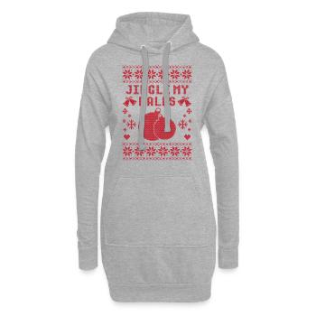 Jingle My Balls Moche Noël - Sweat-shirt à capuche long Femme - gris chiné - Devant