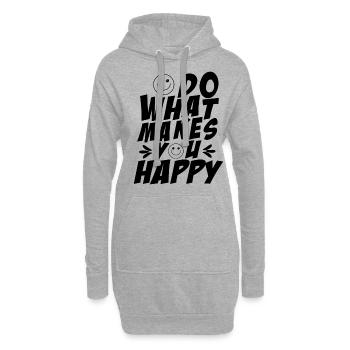 Faites ce qui vous rend heureux - Sweat-shirt à capuche long Femme - gris chiné - Devant