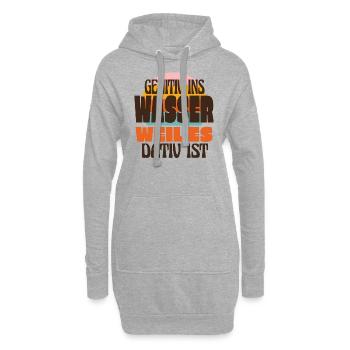 Genitiv Ins Wasser Weil Es Dativ Ist Deutsch Humor - Hoodie-Kleid - Grau meliert - Vorne
