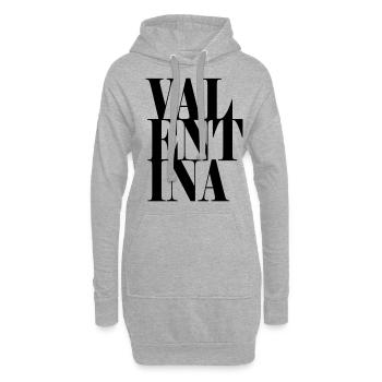 Valentina Name Vorname Moderne Schrift Wort Art - Hoodie-Kleid - Grau meliert - Vorne