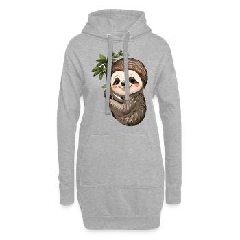Paresse - Sweat-shirt à capuche long Femme - gris chiné - Devant