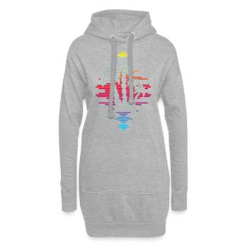 23F 0283 bk - Hoodie-Kleid - Grau meliert - Vorne