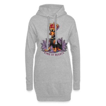 Doberman Pinscher avec couronne et beau lilas - Sweat-shirt à capuche long Femme - gris chiné - Devant
