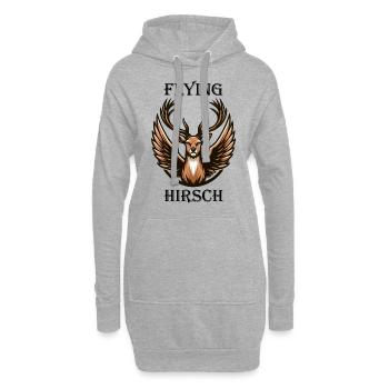 Flying Hirsch - Hoodie-Kleid - Grau meliert - Vorne