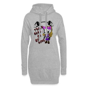 Train hard…. - Hoodie-Kleid - Grau meliert - Vorne
