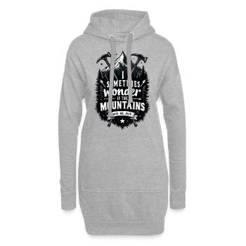 Montagnes Wonder - Sweat-shirt à capuche long Femme - gris chiné - Devant