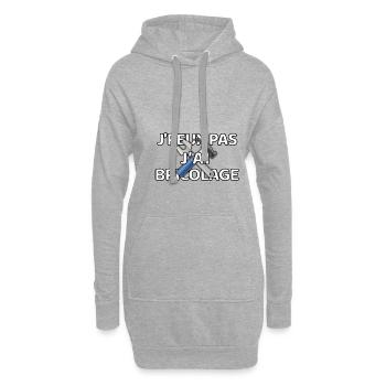 J’peux pas j’ai bricolage - Sweat-shirt à capuche long Femme - gris chiné - Devant