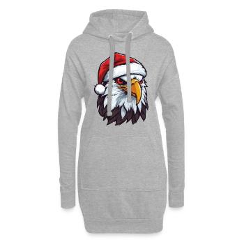 Adler Porträt Weihnachten - Hoodie-Kleid - Grau meliert - Vorne
