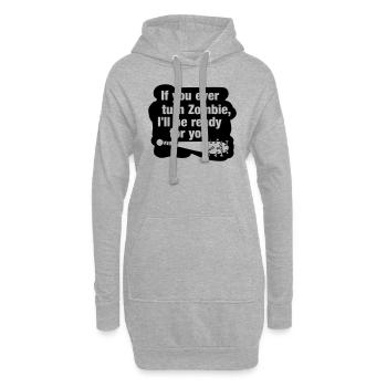 Zombie Zombieapokalypse Zombie-Jäger Horror Film - Hoodie-Kleid - Grau meliert - Vorne