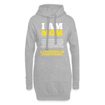 Muttertag, Geschenk, Muttertagsgeschenk - Hoodie-Kleid - Grau meliert - Vorne
