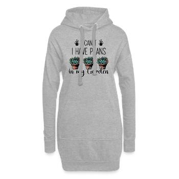 I Can't I Have Plans In My Garden - Hoodie-Kleid - Grau meliert - Vorne