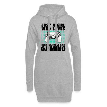 Gamer und Rhinoceros: Videospiele und Macht - Hoodie-Kleid - Grau meliert - Vorne