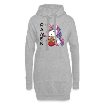 Ramen Einhorn - Hoodie-Kleid - Grau meliert - Vorne