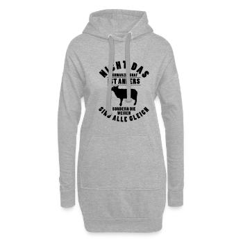 Nicht das schwarze Schaf ist anders Schäfer - Hoodie-Kleid - Grau meliert - Vorne