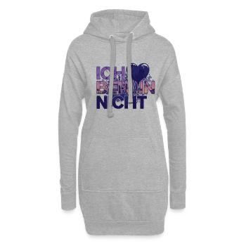 Ich liebe Berlin Nicht Berliner Skyline - Hoodie-Kleid - Grau meliert - Vorne