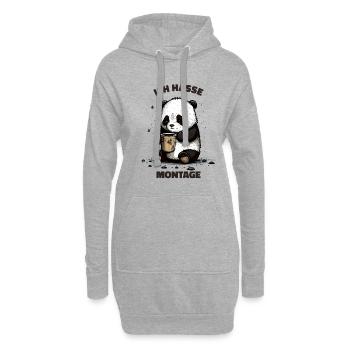 Ich Hasse Montage Panda Bär - Hoodie-Kleid - Grau meliert - Vorne