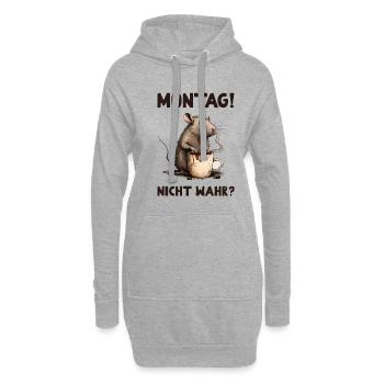 Montag! Nicht Wahr? Ratte Kaffee - Hoodie-Kleid - Grau meliert - Vorne