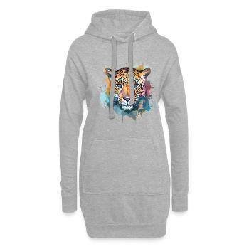 Bunte Kunst - Niedliches &; Wildes - Hoodie-Kleid - Grau meliert - Vorne